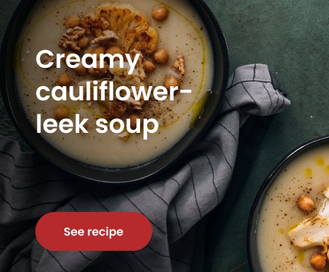 Creamy cauliflower leek soup