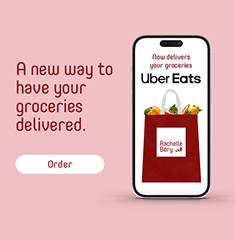 Text reading: "A new way to have your groceries delivered."Order" CTA button at the left.
